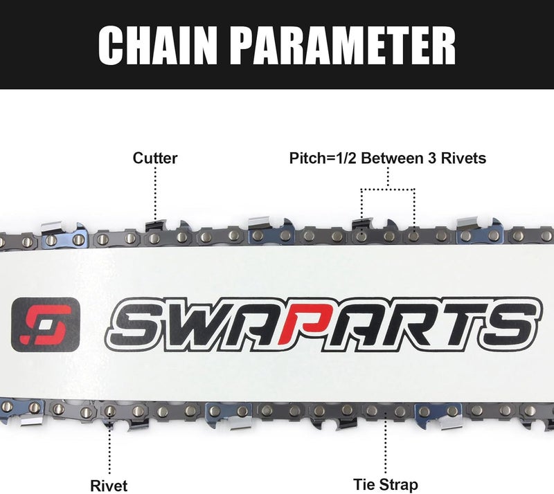 SWAPARTS 16 Inch Chainsaw Bar and Chain Combo, 3/8" LP Pitch, 043" Gauge, 56 Drive Links for Greenworks 2904502, EGO AG1600 CS1600/CS1604, Stihl, Echo, Craftsman, Poulan, Homelite, Husqvarna, Ryobi - Image 4